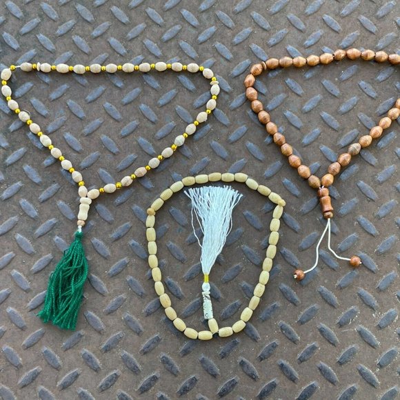 Pray Tasbeeh Lot of 3 Prayer Beads Islamic Religious Beads Handmade Wood - Picture 2 of 10